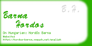 barna hordos business card