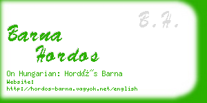 barna hordos business card